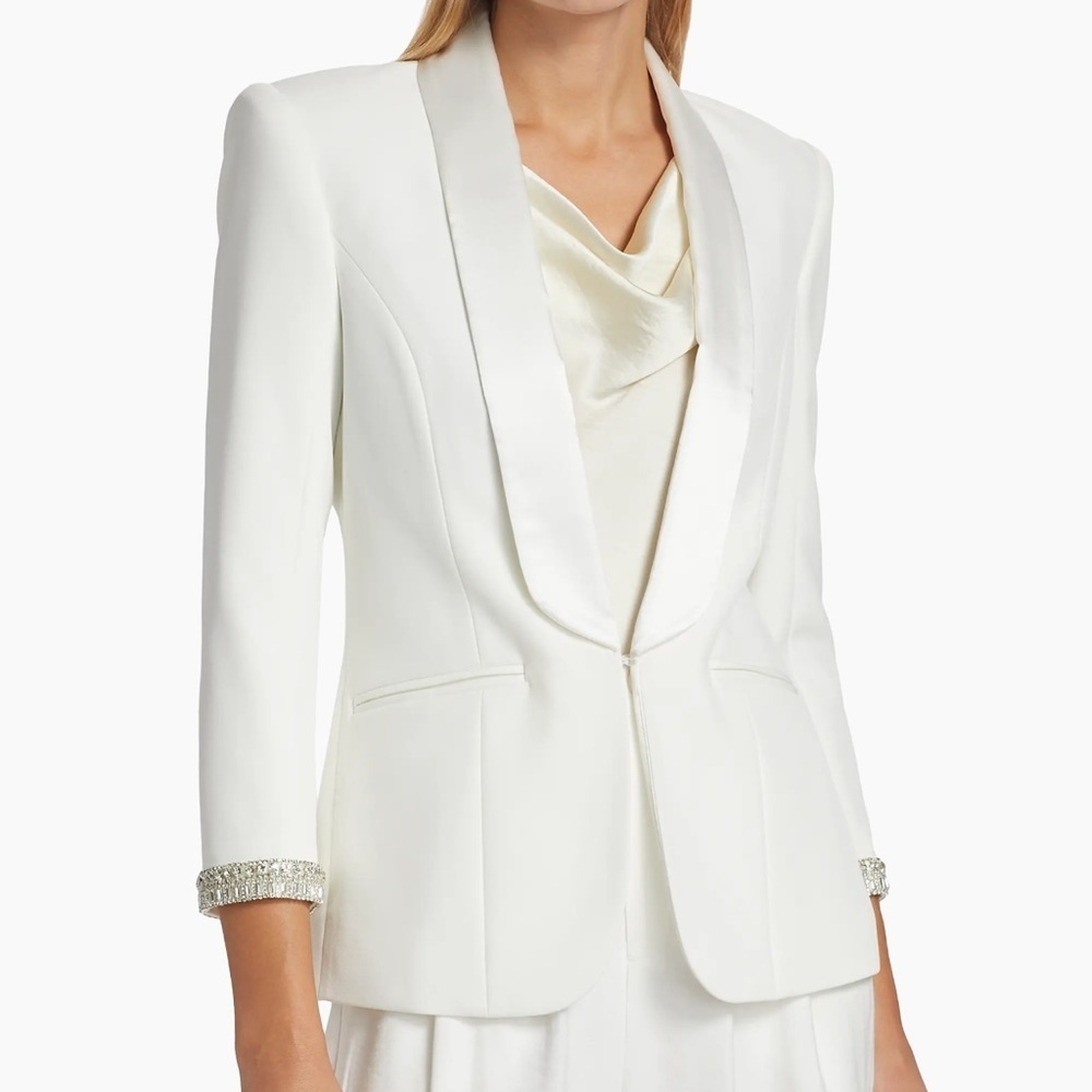 Generation Love Argo Crystal Trimmed Satin & Crepe Blazer